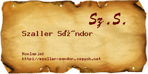 Szaller Sándor névjegykártya