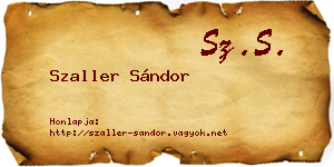 Szaller Sándor névjegykártya