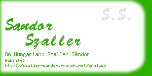sandor szaller business card